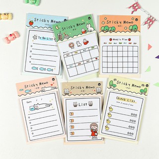 Giấy note ghi chú weekly 6 mẫu đáng yêu