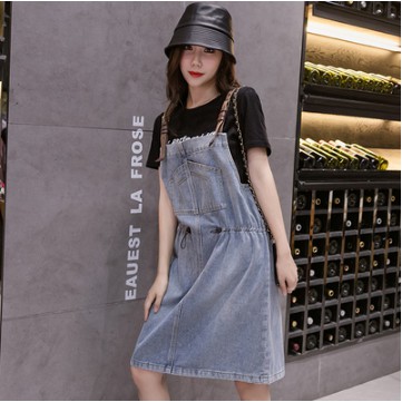 Đầm denim kiểu Hàn Quốc cỡ lớn size s-5xl dễ thương cho nữ