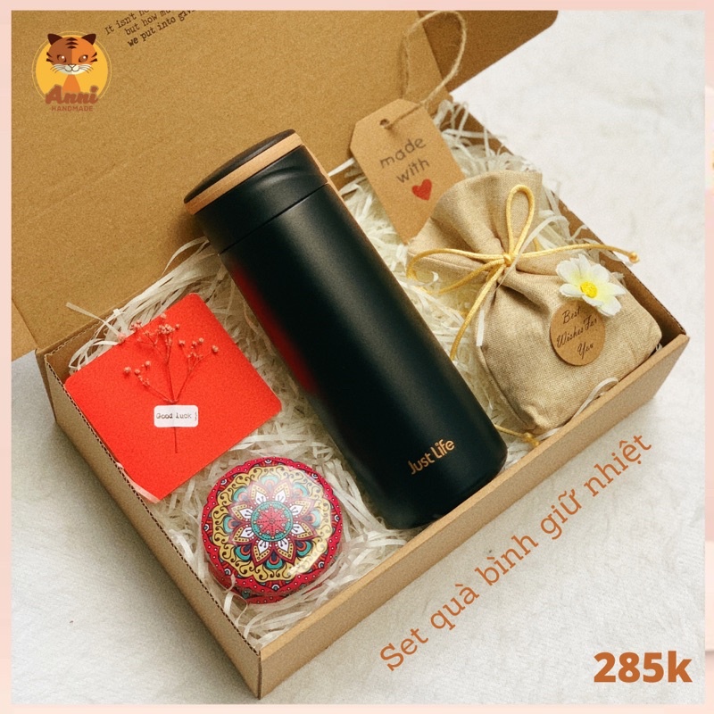 Set quà tặng Beauty Gift Box với bình giữ nhiệt, túi thơm và nến thơm handmade cho bạn gái, bạn bè và người thân