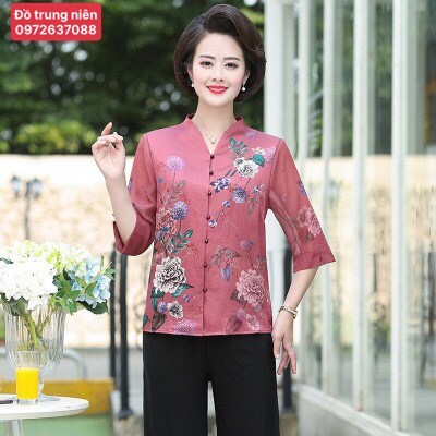ÁO TRUNG NIÊN CHO MẸ-  ÁO LỤA