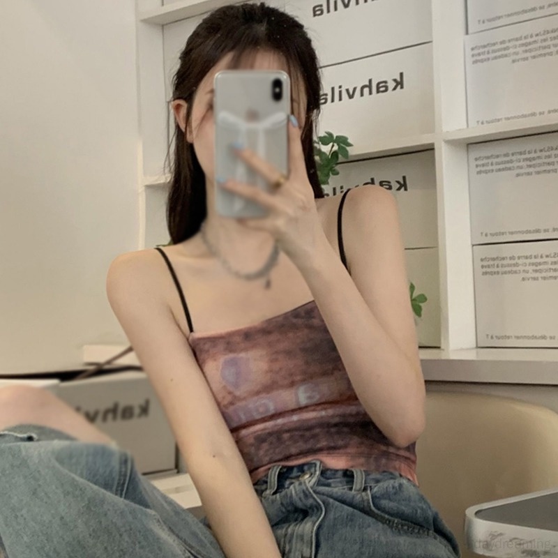 Áo Tank Top Hai Dây Ôm Dáng Phong Cách Hàn Quốc Quyến Rũ Dành Cho Nữ