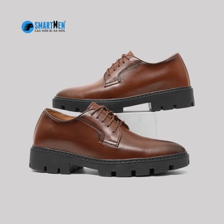 Giày Tây Da bò tăng chiều cao SMARTMEN GDC-02 Nâu