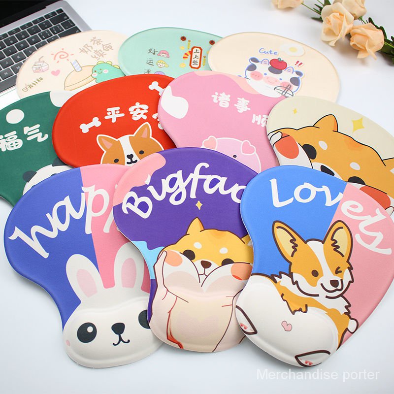 Mouse Pad Bracers Computer Office Silicone Cartoon Cute Three-Dimensional Wrist Pad Anti-Mouse Mat