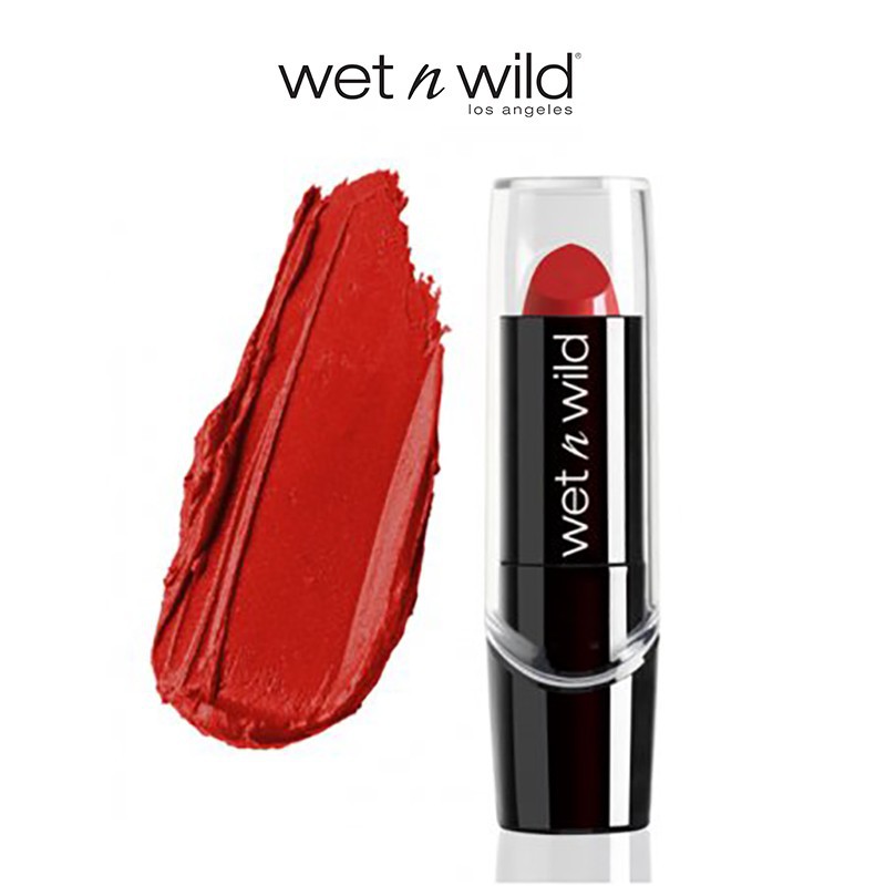 Son Lì Mịn Môi Wet n Wild Silk Finish Lipstick Đỏ Đậm Raging Red 💄