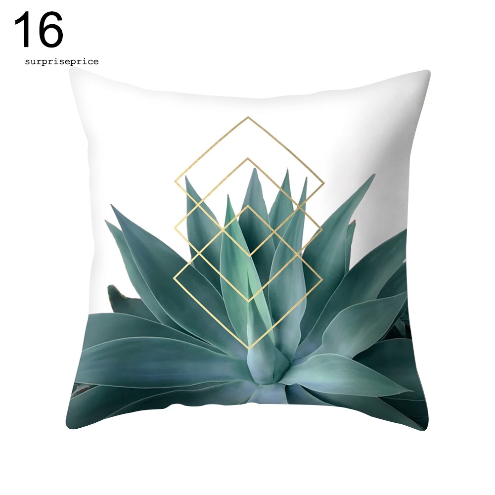 Vỏ gối tựa lưng ghế xe hơi/sofa hình lá/xương rồng/chim hồng hạc mùa hè