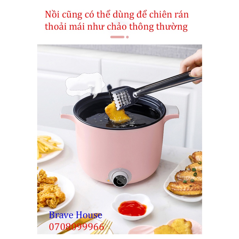 Nồi điện đa năng cao cấp [Rẻ vô địch]  nồi đa năng dung tích 1,5L chống dính tiện lợi nấu đồ ăn siêu nhanh