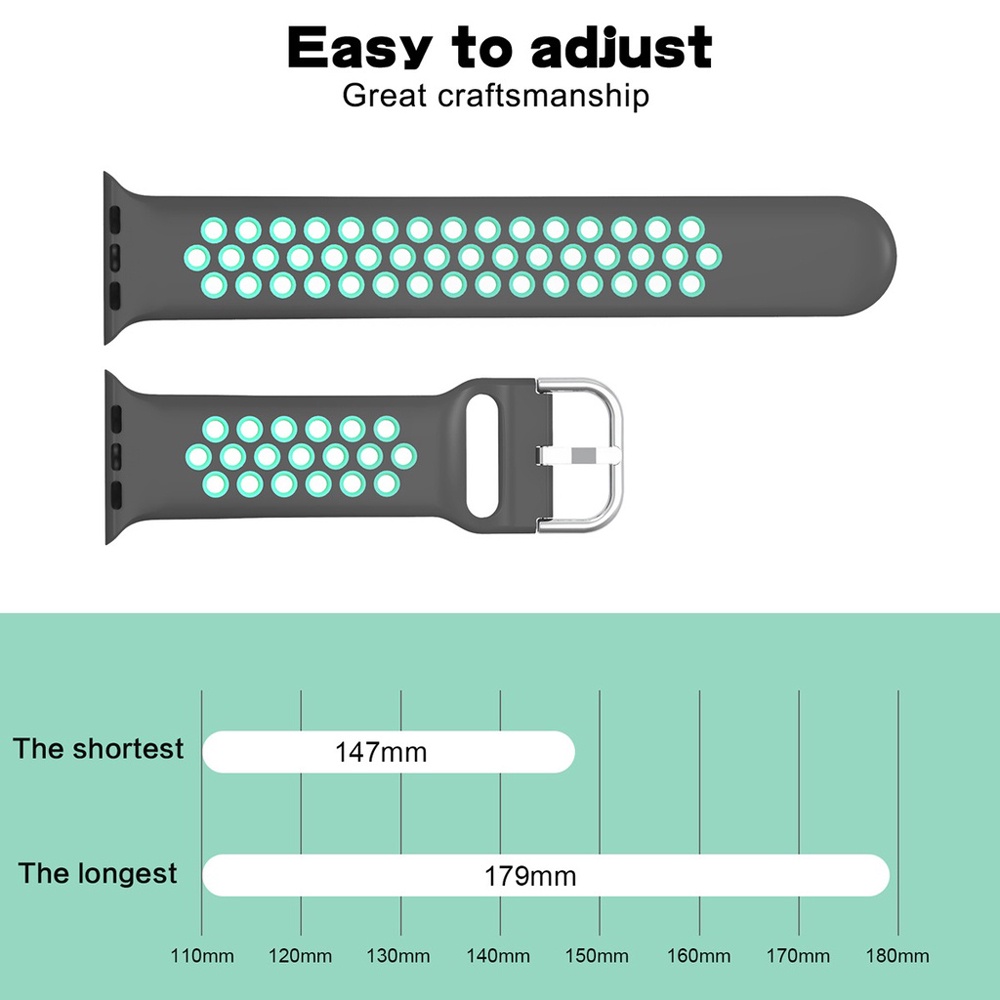 Dây Đeo Bằng Silicone Mềm Thoáng Khí Cho iWatch 49mm 45mm 44mm 4 87654321 Se