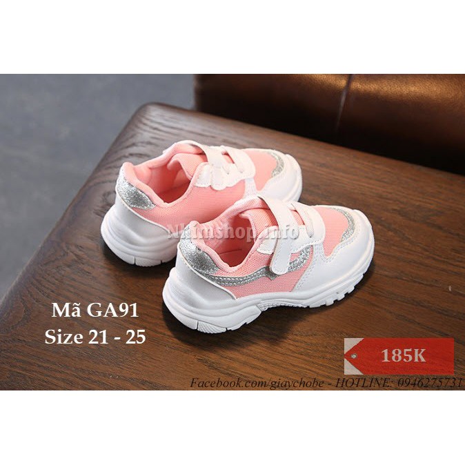 Giày thể thao cho bé gái 1 - 3 tuổi kiểu dáng Hàn Quốc GA91 hồng