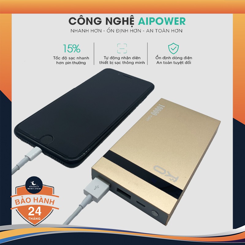 Pin Sạc Dự Phòng 10000 Mah 2 Cổng Sạc