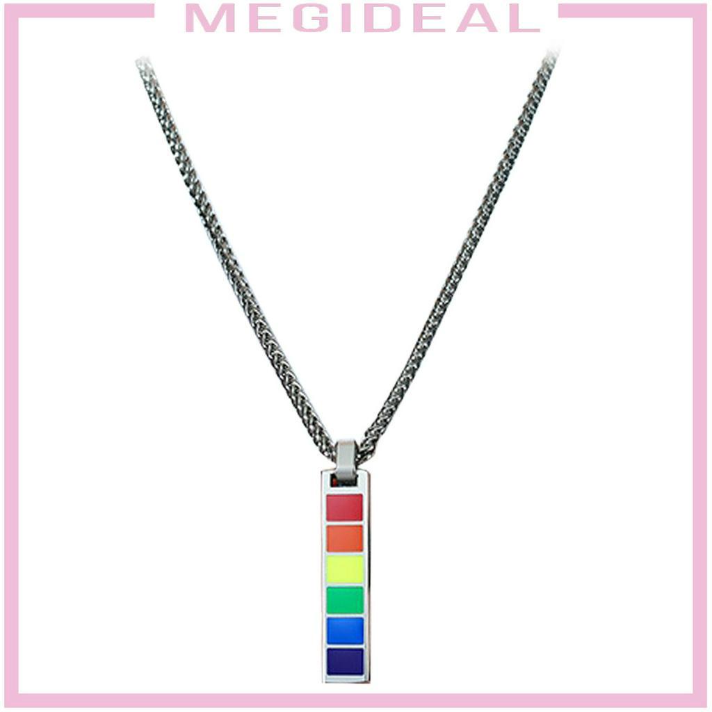 Dây chuyền mặt thẻ cầu vồng phong cách LGBT thời trang