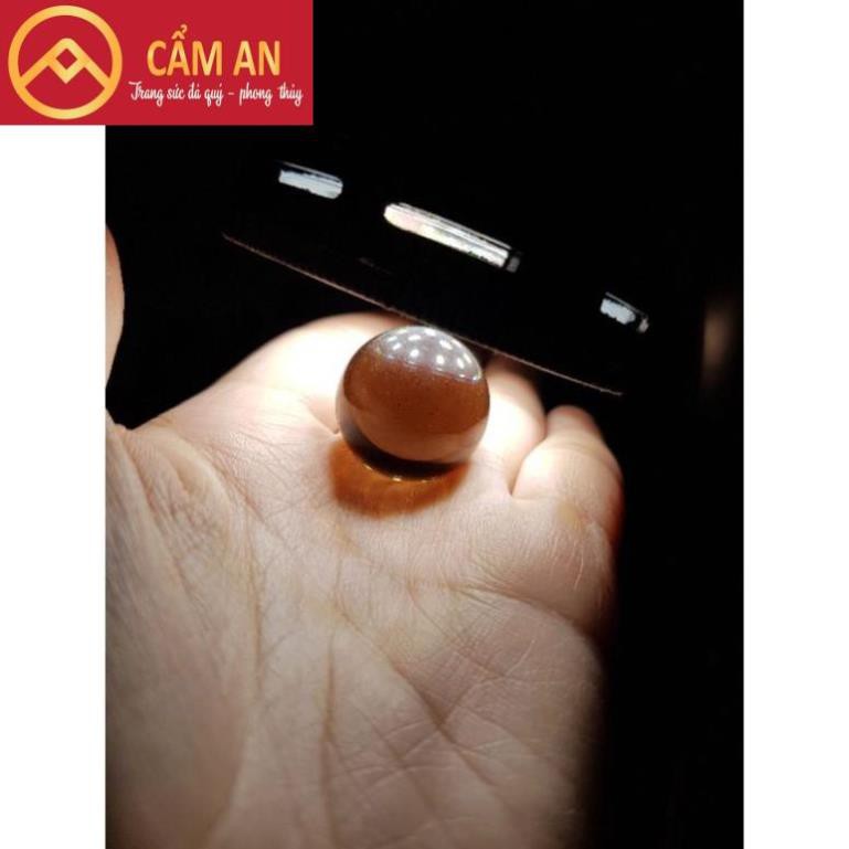 Quả cầu đá thanh tẩy tự nhiên màu vàng khói  kích thước~ 2,5cm nhỏ gọn dễ mang đi.