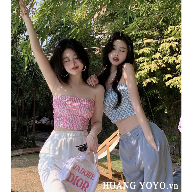 Áo Lửng Hai Dây In Chữ Thời Trang Cho Nữ