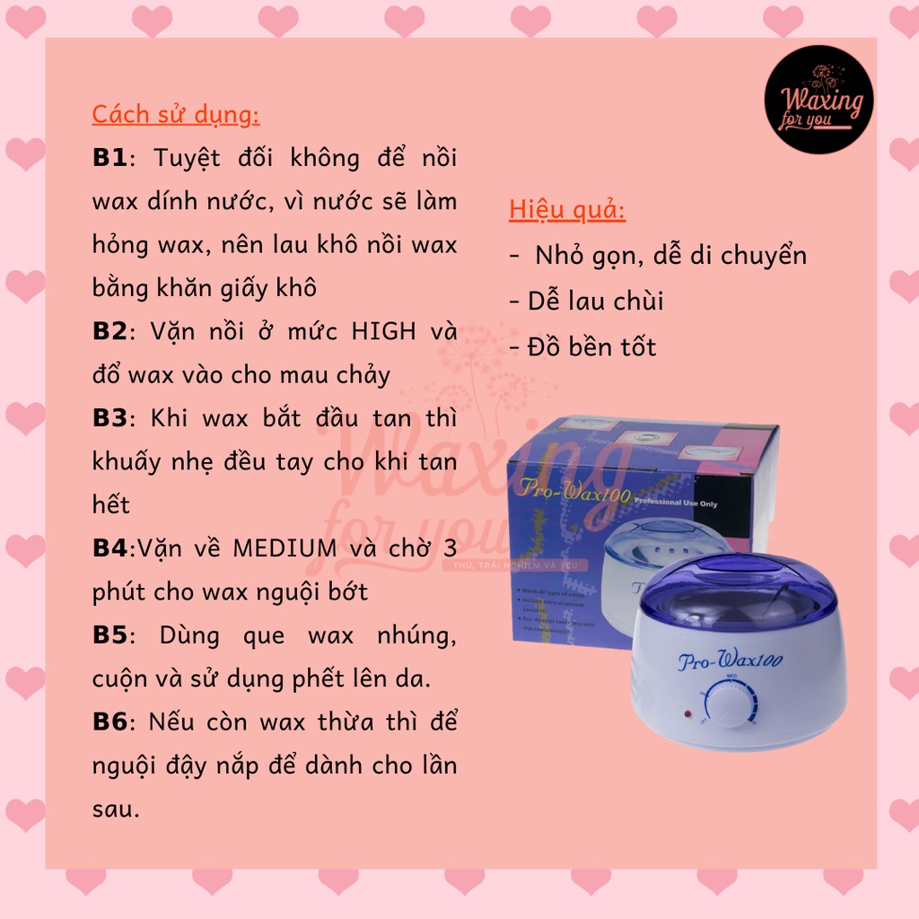 NÔI ĐUN SÁP WAX LÔNG [HÀNG LOẠI 1] - NỒI NẤU HẠT SÁP ❤ Freeship ❤ Tặng que gỗ (WAXINGFORU)