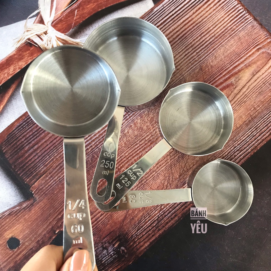 Bộ 4 Cup Đo Lường Thép Không Gỉ Cao Cấp - DC120