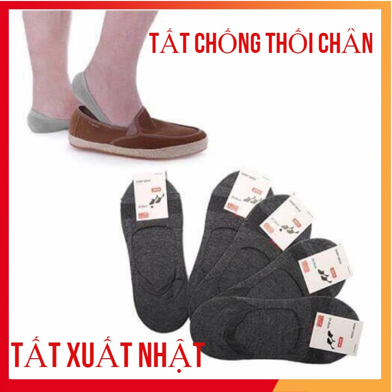 COMBO 10 đôi tất vớ lười hài chống thối chân - xuất Nhật - 4 mầu : Đen - trắng - Ghi đậm - Ghi nhạt