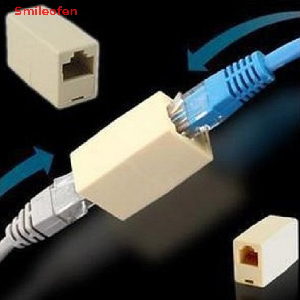 [Smileofen] Bộ 10 Đầu Nối Dây Cáp Mạng Lan RJ45 Đầu Cái Sang Đầu Cái Mới