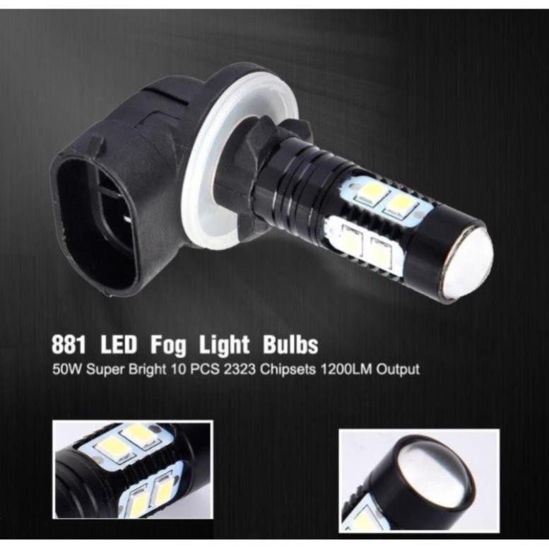 Đèn LED 881 10SMD Thấu Kính Siêu Sáng Chuyên Dụng Cho Xe Ôtô - Đèn Gầm, Sương Mù