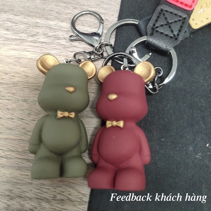 Móc khóa gấu Hàn Quốc Bearbrick dễ thương đủ màu sắc dùng làm móc treo, phụ kiện túi xách