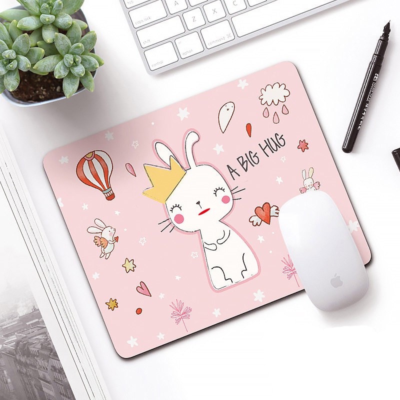 Miếng lót chuột máy tính G01 in hình thú dễ thương, xinh xắn, đế cao su chống trơn trượt, cao cấp (giao mẫu ngẫu nhiên)