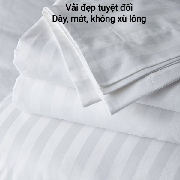 Bộ chăn ga gối đệm, drap giường cotton 100% cao cấp chuẩn khách sạn 5 sao, ra vải dày mịn nằm cực mát