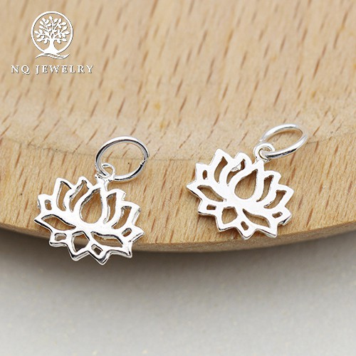 Charm bạc hình hoa sen treo - NQ Jewelry