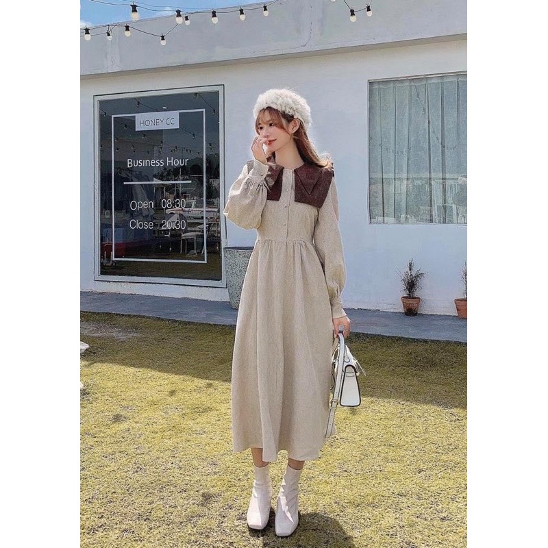 Váy tiểu thư Vintage thắt nơ / váy ullzang / mina’s house | BigBuy360 - bigbuy360.vn