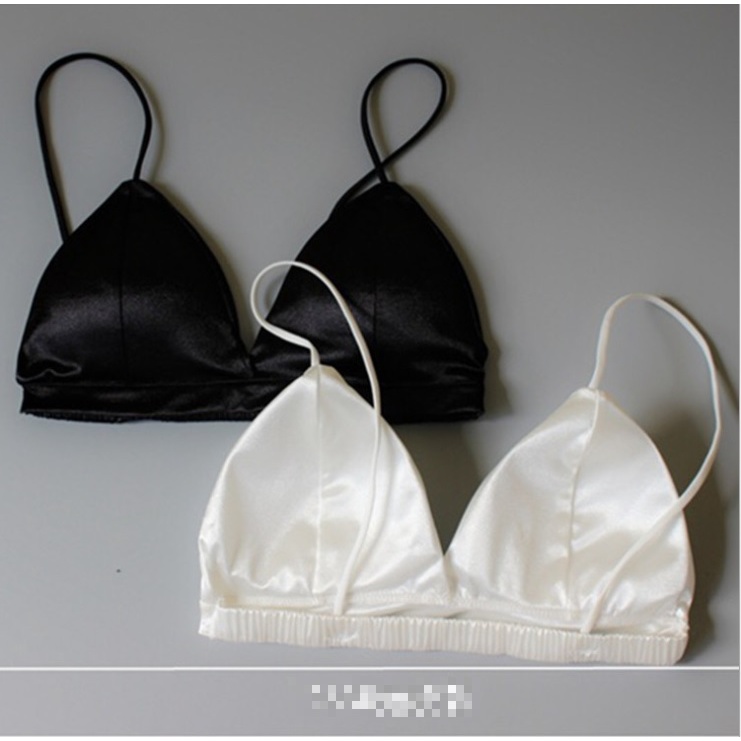 Áo bra nữ satin hai dây ngắn, thiết kế đơn giản, trẻ trung, dễ phối đồ, phù hợp dưới 55kg (MS 04036) Anna Shop