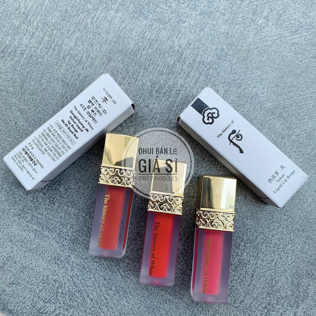 Son kem nhung lì Whoo GJH Mi Velvet Liquid Lip Rouge mini 2.3g