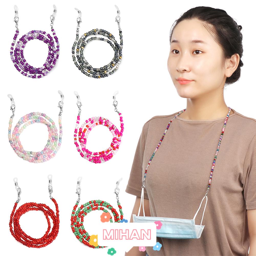 MIHAN1 Fashion Acrylic Beaded Chain Anti-lost Neck Straps Face protectionLanyards Women Men Extender Beaded Bracelet Necklace protectionCord Holder Children Reading Glasses Chain