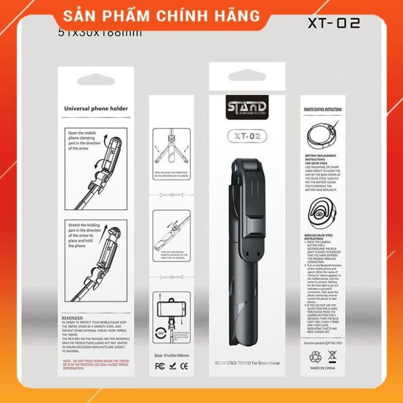 Gậy Chụp Ảnh Tự Sướng XT02 3in1,có Bluetooth ,3 Chân Đa Năng, Chụp Hình Selfie, Giá đỡ điện thoại livestream | BigBuy360 - bigbuy360.vn