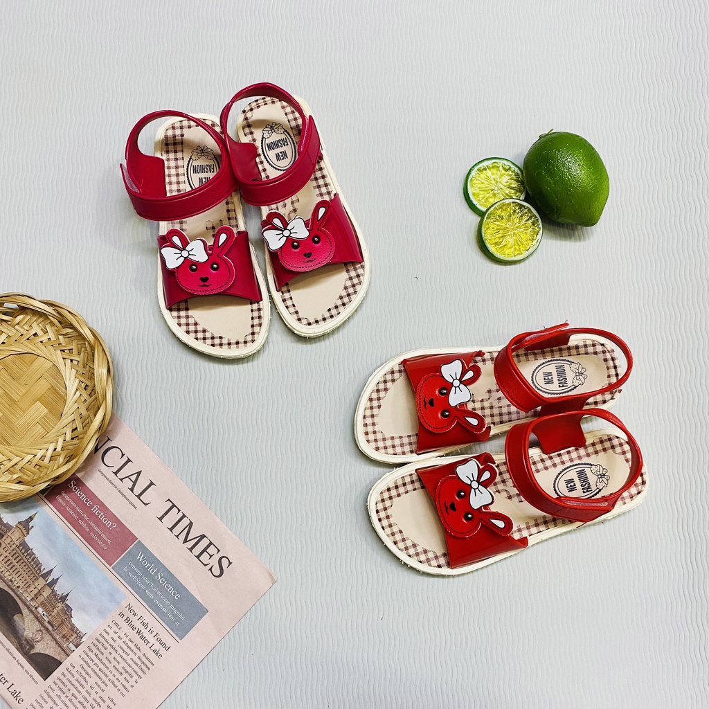 Sandal hình thỏ quai dán cho bé gái xinh xắn êm chân - TT337