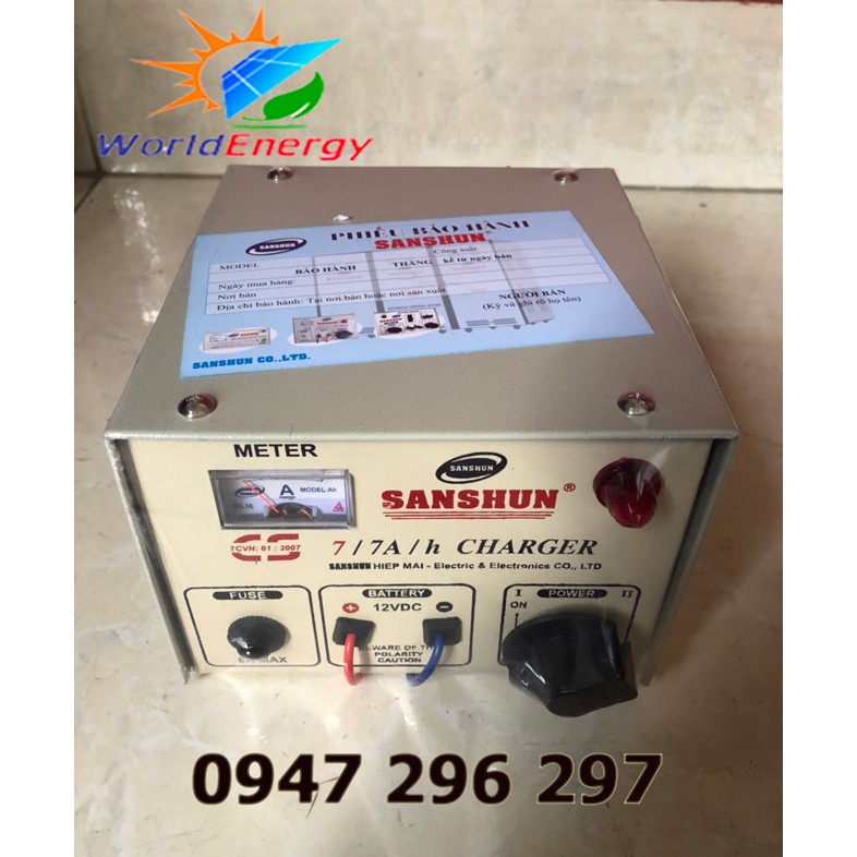 Máy sạc bình ắc quy 6V or 12V Sanshun 7A