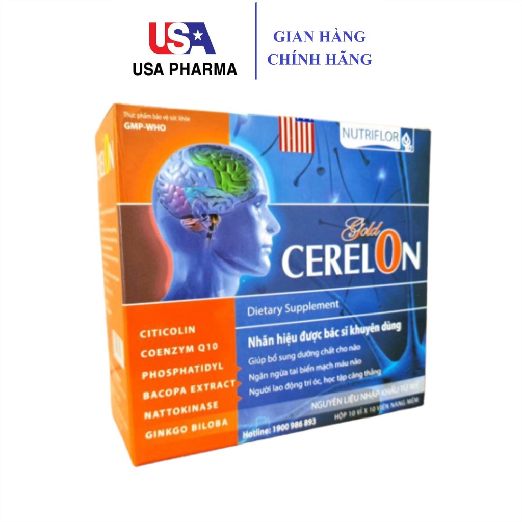 Bổ não CERELON Gold hoạt huyết dưỡng não, ngăn ngừa tai biến, giảm các triệu chứng tiền đình