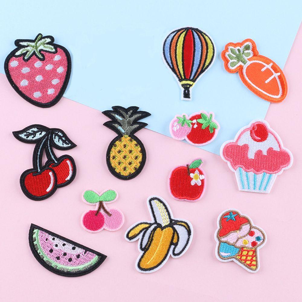 Miếng Vá Ủi Quần Áo Thêu Hình Cây Kem/ Trái Cây Thời Trang DIY