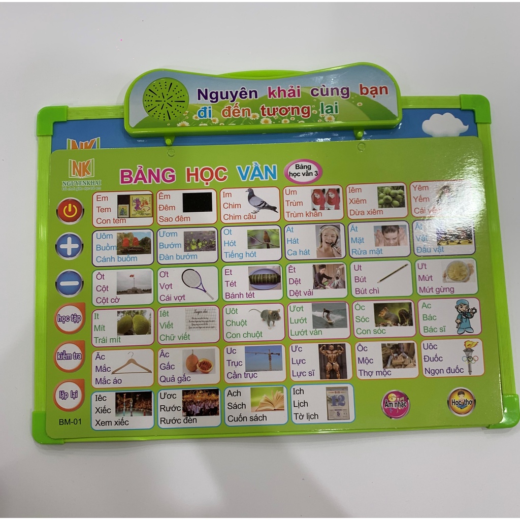 Bảng chữ cái điện tử thông minh dạy học âm vần tiếng Việt 7 chủ đề cho bé hàng Nguyên Khải chính hãng