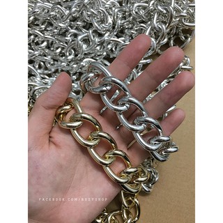 dây xích tròn bản lớn 2cm - màu vàng [nguyên liệu thủ công, quai túi xách, phụ liệu handmade]