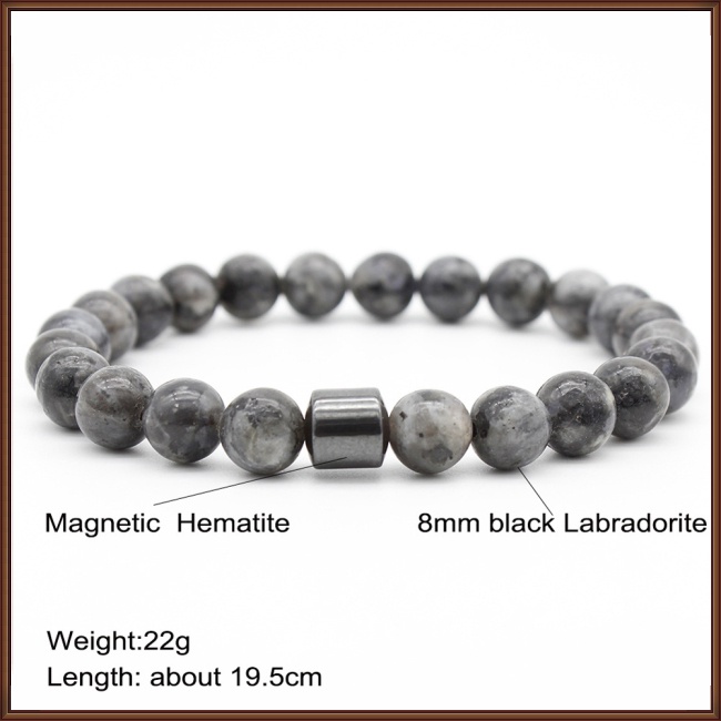 Vòng Đeo Tay Chuỗi Hạt Đá Từ Tính Tự Nhiên Dành Cho Nam Và Nữ