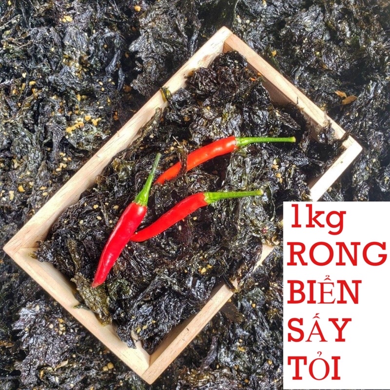 1kg Rong biển sấy tỏi - Giòn của rong biển - Thơm của tỏi