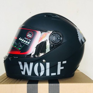 Mũ Bảo Hiểm Fullface WOLF Đen