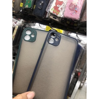Iphone 11 Ốp lưng viền màu lưng nhám