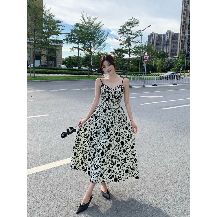 Váy hoa 2 dây SK Clothing Váy 2 dây hoa nhí dáng dài SK29