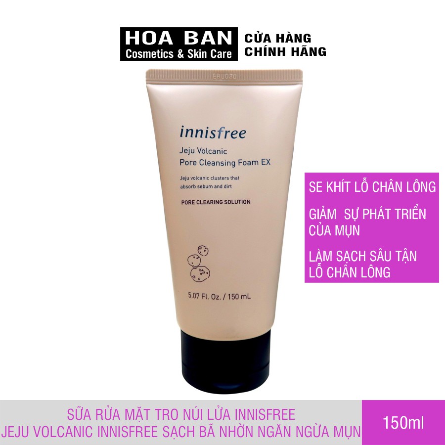 Sữa Rửa Mặt Tro Núi Lửa Innisfree Jeju Volcanic Innisfree Sạch Bã Nhờn Ngăn Ngừa Mụn