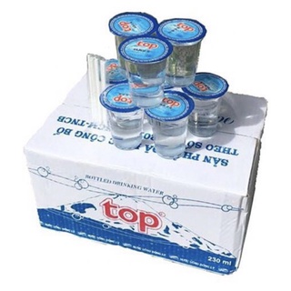 Nước suối ly top thùng 48 ly có ống hút 230ml