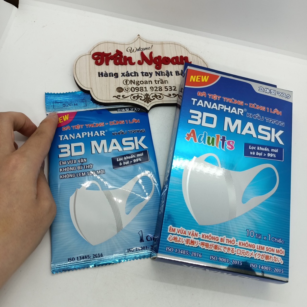 Khẩu trang 3D Mask Tanaphar hộp 10 chiếc