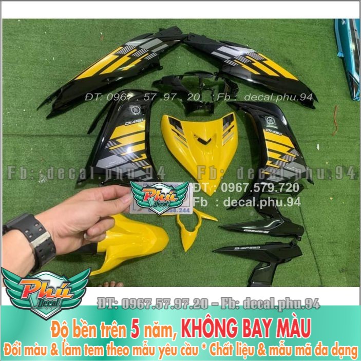 Tem rời Exciter 135 Vàng đen (X) -1