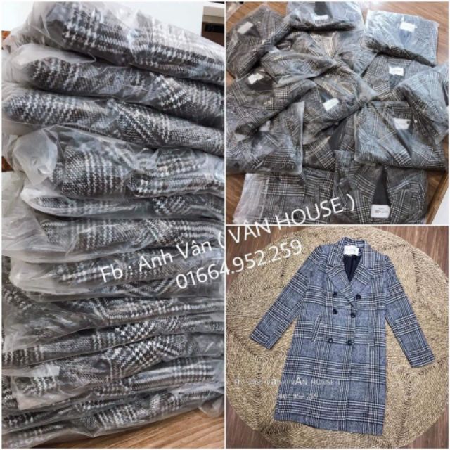 Áo măng tô kẻ chất dạ đẹp siu hot hanoivnxk | BigBuy360 - bigbuy360.vn