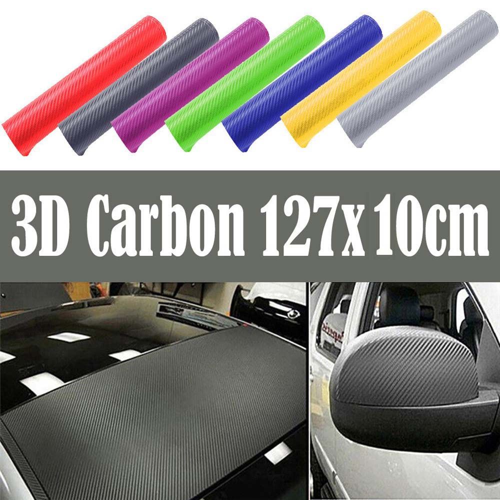 NEDFS Multicolor Car Sticker Waterproof Vinyl Decal Carbon fiber film 3D Wrap Sheet Roll Film Car Styling Interior 127cm*10cm Car Film/Multicolor