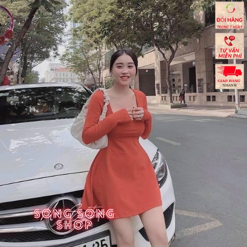 Đầm cổ vuông Xòe - song song shop