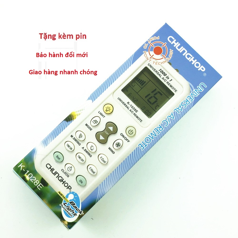 Điều khiển điều hòa đa năng K1028E CHUNGHOP  - 🎁BẢO HÀNH ĐỔI MỚI🎁