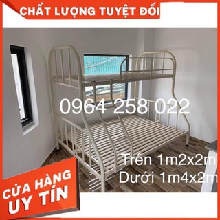 Giường Tầng Khung tròn- trên 1m2x2m dưới 1m4x2m - freeship hcm (hình chụp thật)